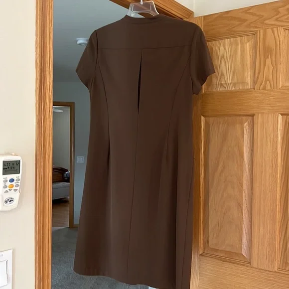 Talbots - Beautiful Brown Buttoned Dress - Size 12 Petite - Picture 9 of 16